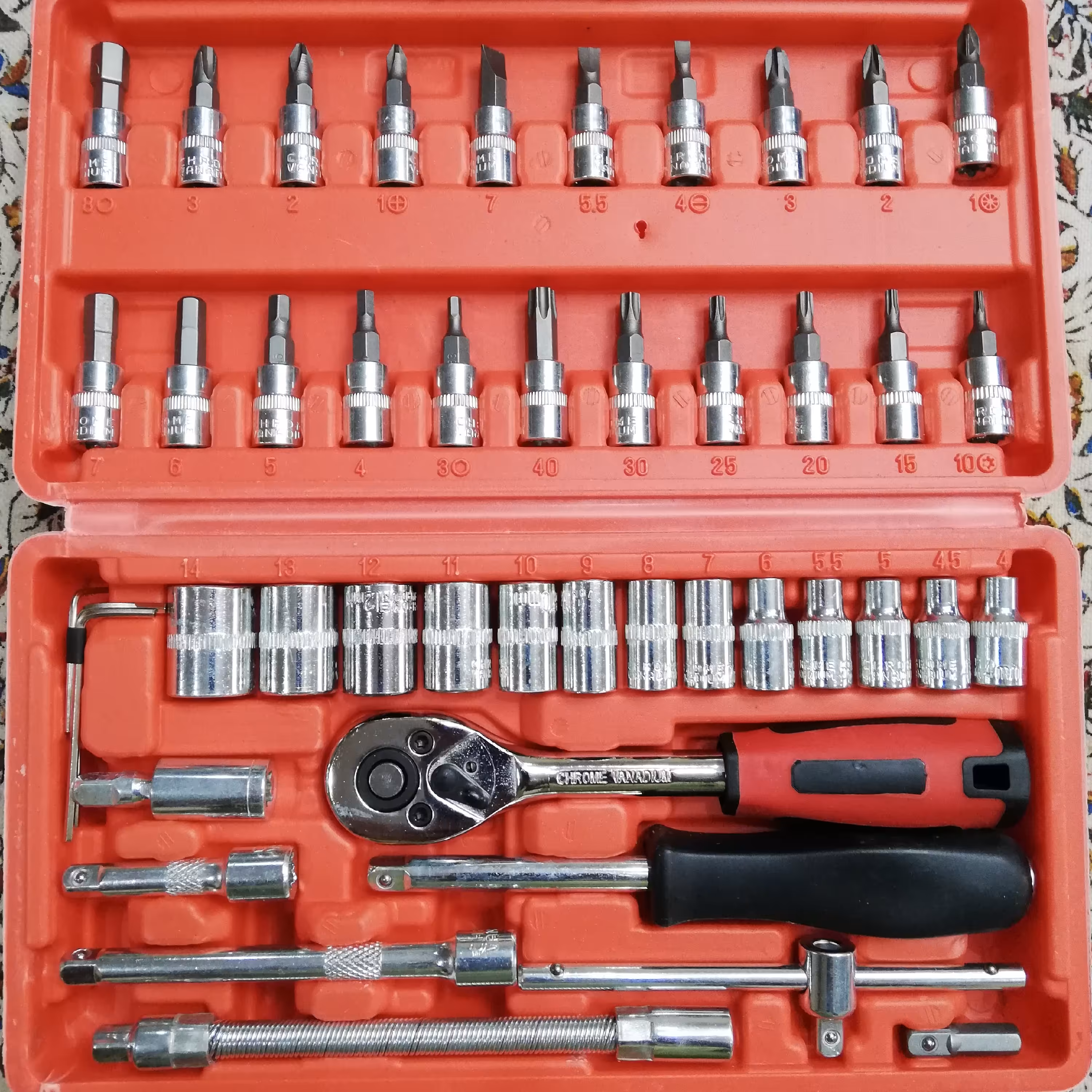 جعبه بکس 46 پارچه اسرانوی کروم وانادیوم سایز یک چهارم