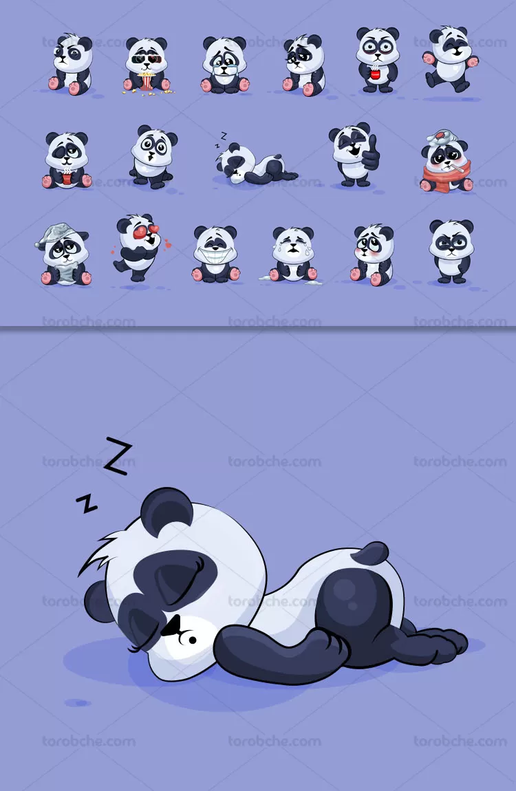 وکتور کاراکتر کارتونی بچه پاندا | گرافیک با طعم تربچه