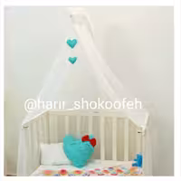 تور بالای تخت گهواره و پشه بند بدون پایه ،بلندی تور  140سانتی متر