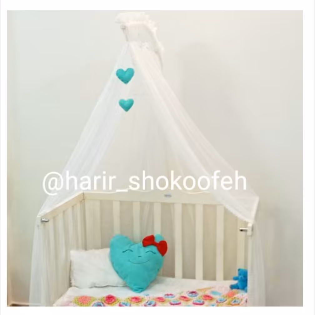 تور بالای تخت گهواره و پشه بند بدون پایه ،بلندی تور  140سانتی متر