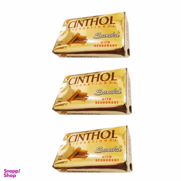 صابون ضد لک و ضد چروک سینثول (Cinthol) مدل زرد چوبه وزن 125 گرم مجموعه 3 عددی