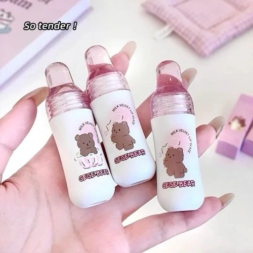 رژ لب مایع مات مخملی خمیری سبک نچرال شیشه شیر پستونکی خرس تدی کیوت فانتزی پینترستی گوگولی طرح بستنی مناسب کادو هدیه