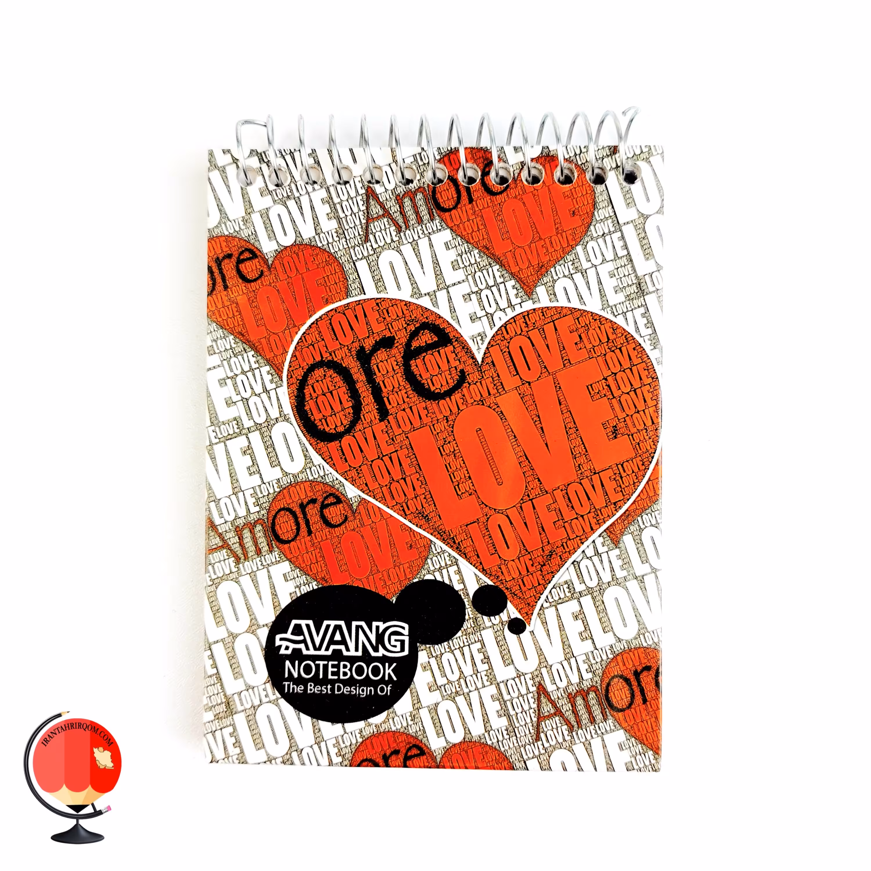 دفترچه 60 برگ سیمی آونگ جلد سخت طرح قلب کد 2592