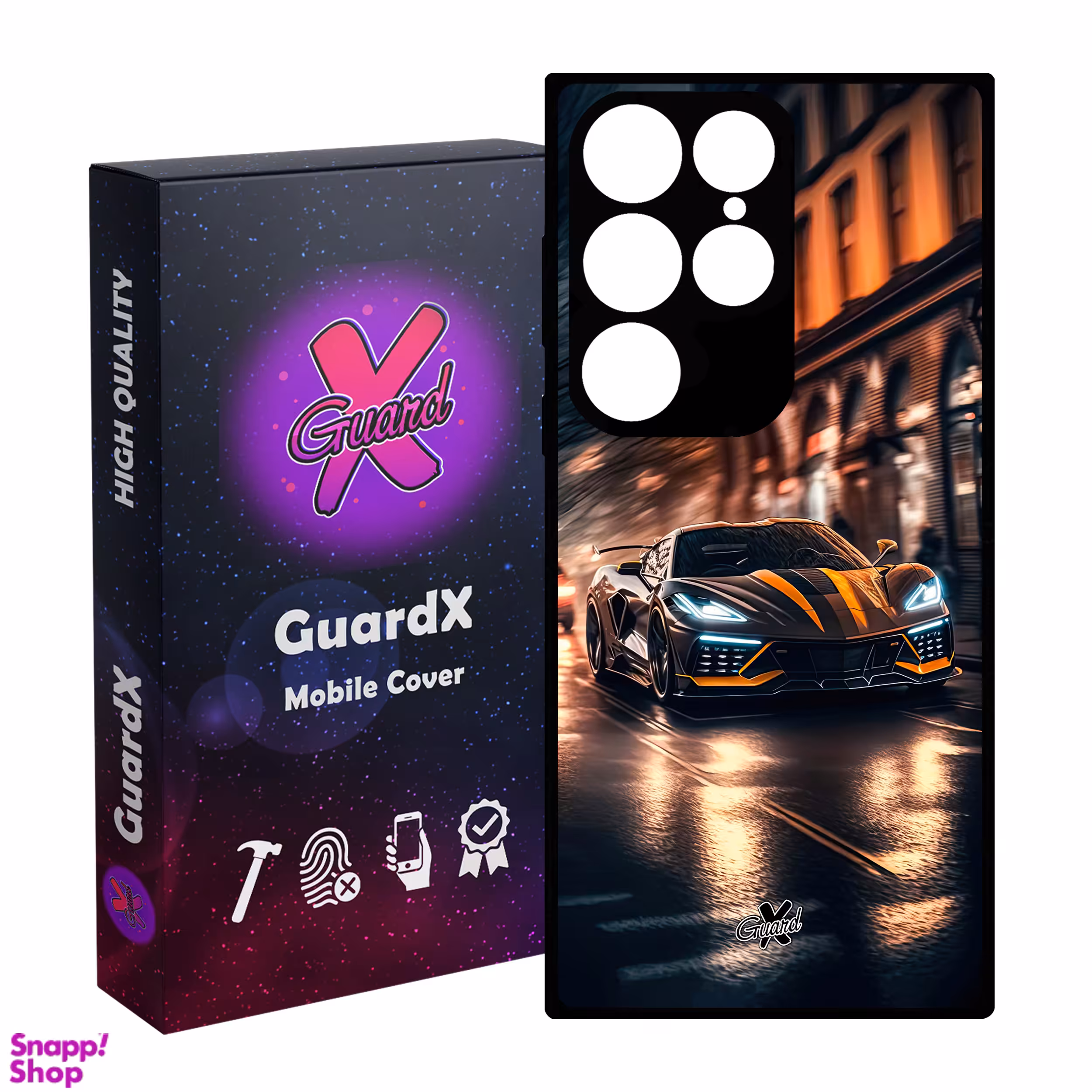 کاور گارد ایکس طرح ماشین مدل Glass10624 مناسب برای گوشی موبایل سامسونگ Galaxy S24 Ultra