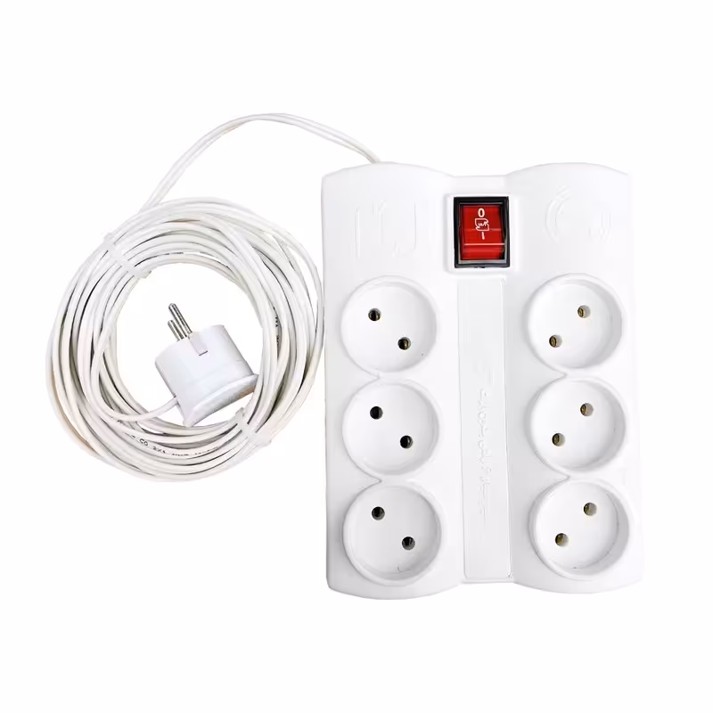 شش راهی 6راهی کلیددار بدون ارت با کابل 4متری استاندارد کاوه