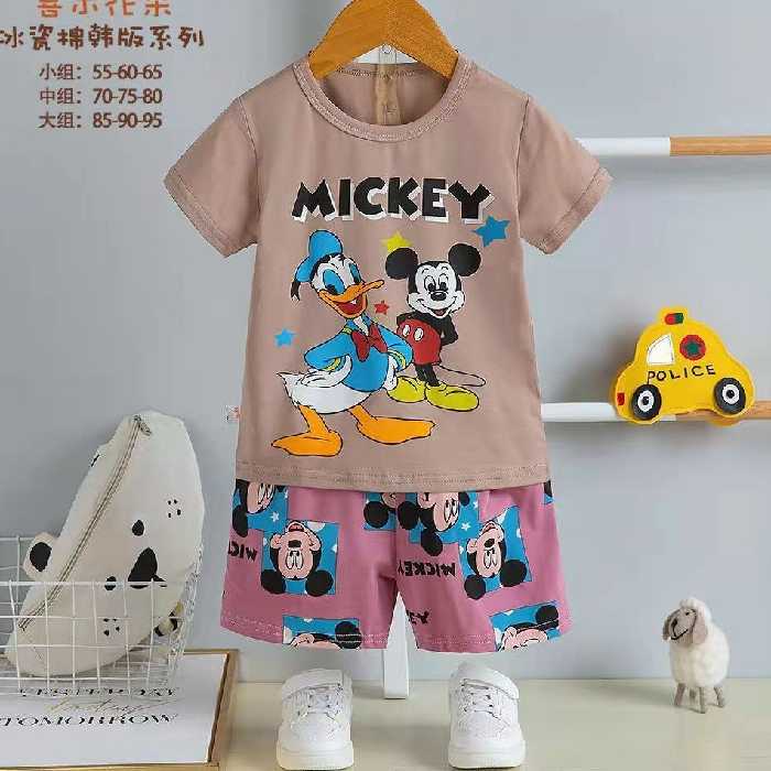 دوتیکه تیشرت وشورت نخ پنبه اسپرت دخترانه وپسرانه مناسب 1تا4سال ارسال رایگان