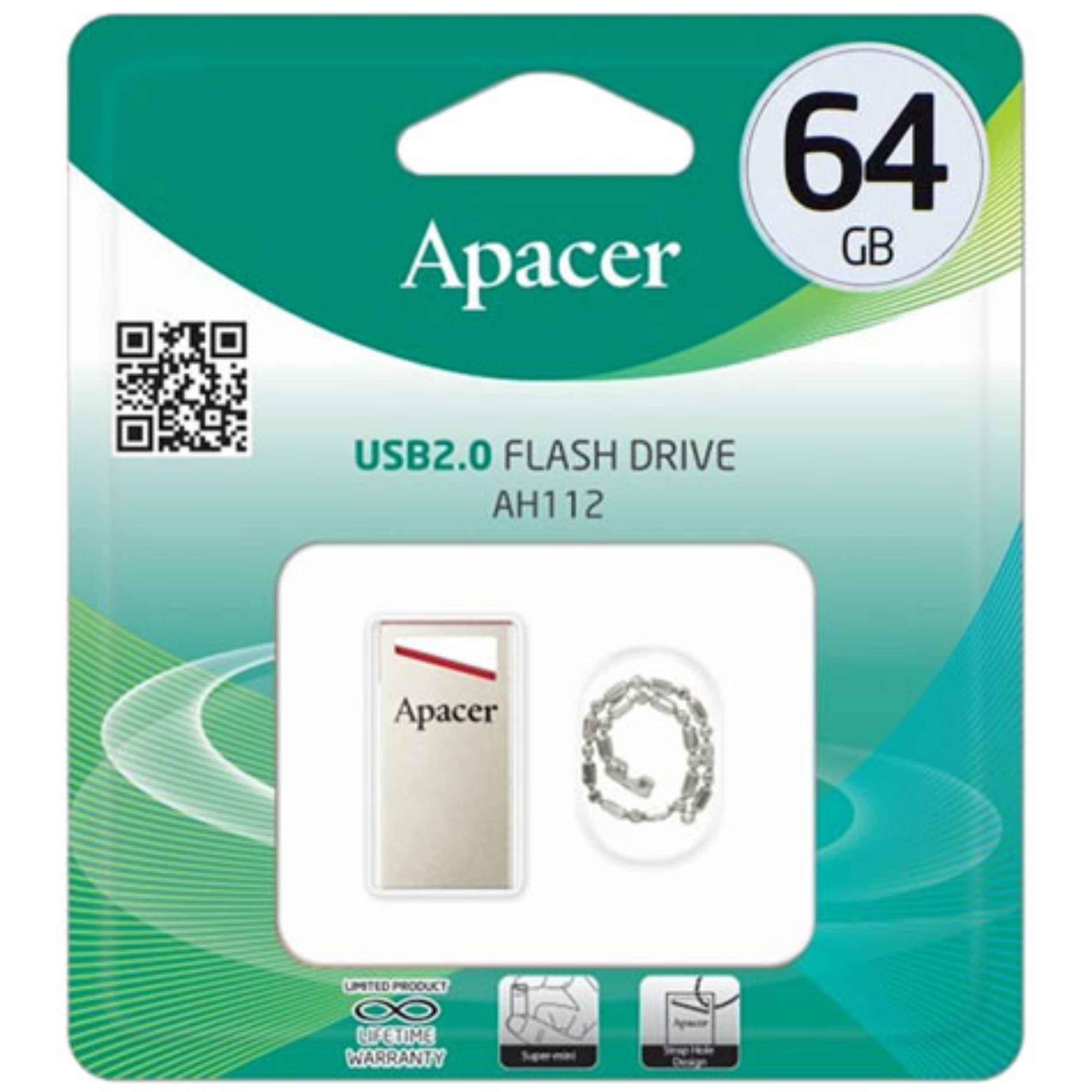 فلش 64GB USB2 اپیسر مدل AH112 با گارانتی مادام العمر 