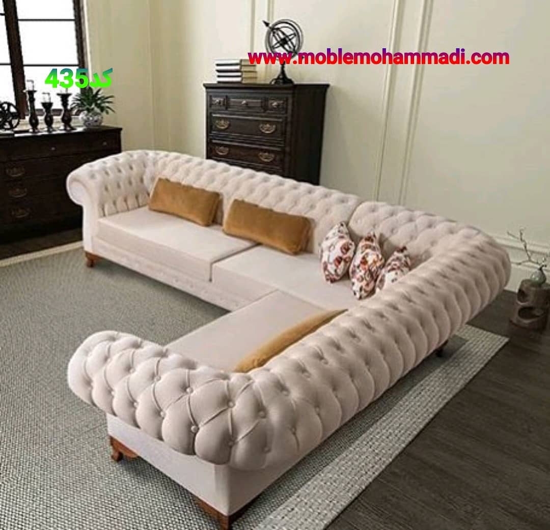 مبل ال ست 7 نفره کد 436 چوب سفید