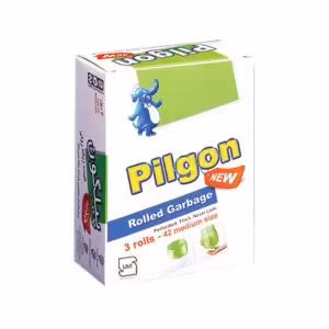 کیسه زباله رولی جعبه ای متوسط سبز پیلگون 42 عددی 55×80 | فروشگاه اینترنتی تاتا کالا