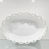 دیس آیناز چینی مقصود خط طلا (چینی سخت درجه 1) سایز بزرگ (پس کرایه)