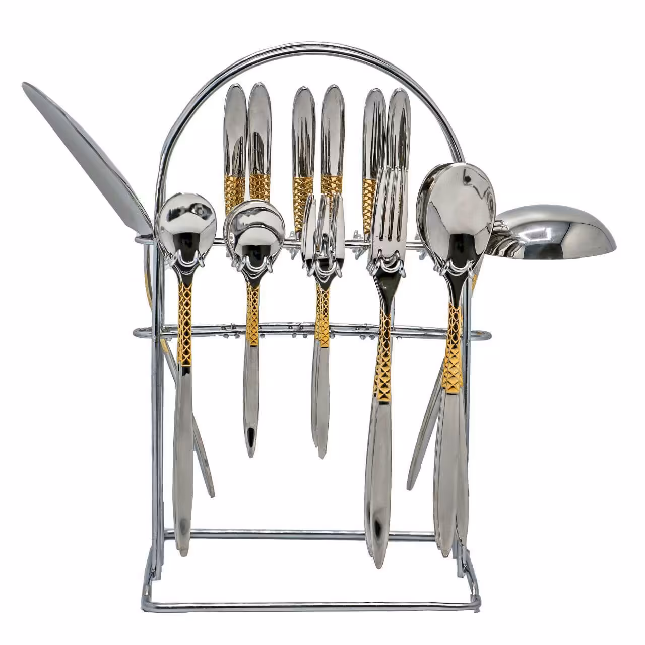 سرویس قاشق چنگال 6 نفره طلایی براق (39 پارچه ) برند پالرمو 