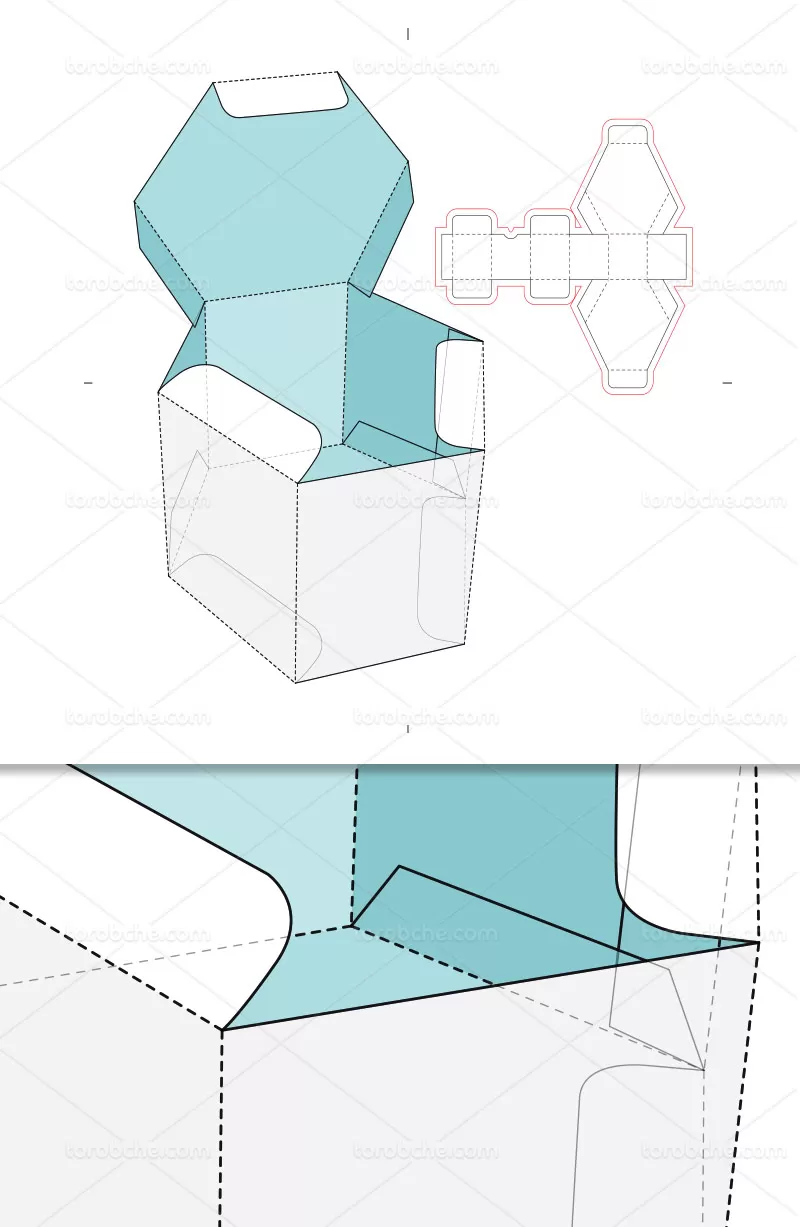 وکتور طرح گسترده جعبه با کیفیت | گرافیک با طعم تربچه