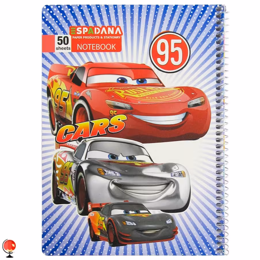 دفتر مشق 50 برگ سیمی طرح ماشین ها اسپادانا