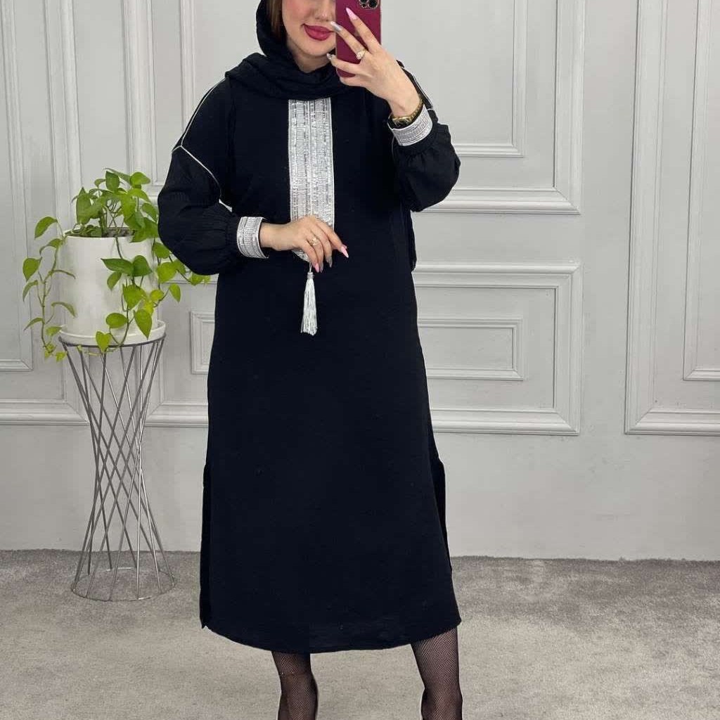 پیراهن کفتان زنانه ابر و بادی خرجکار حریر یاخما ارسال رایگان