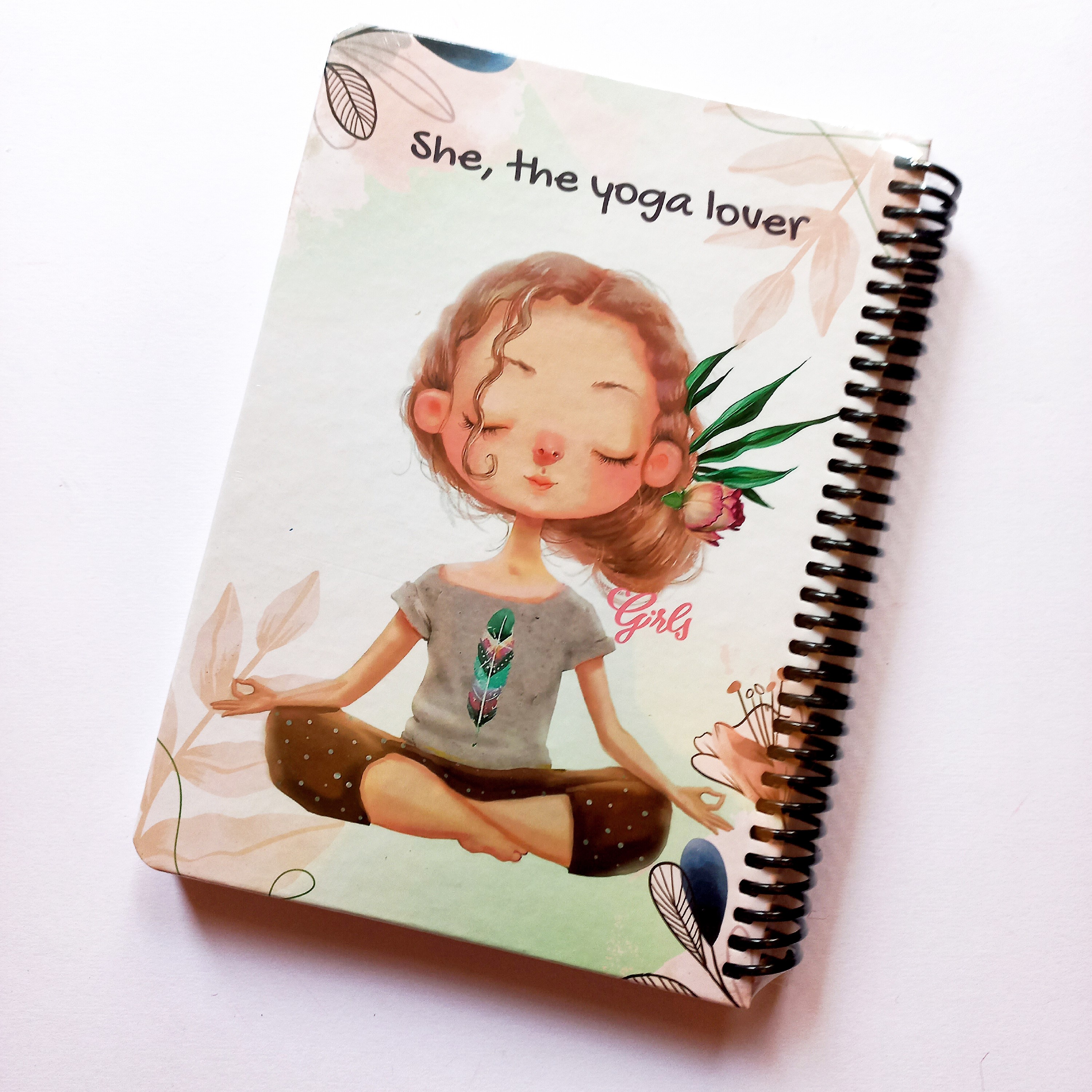 دفتر سیمی A5 جلد سخت داتنوت (she the yoga lover )