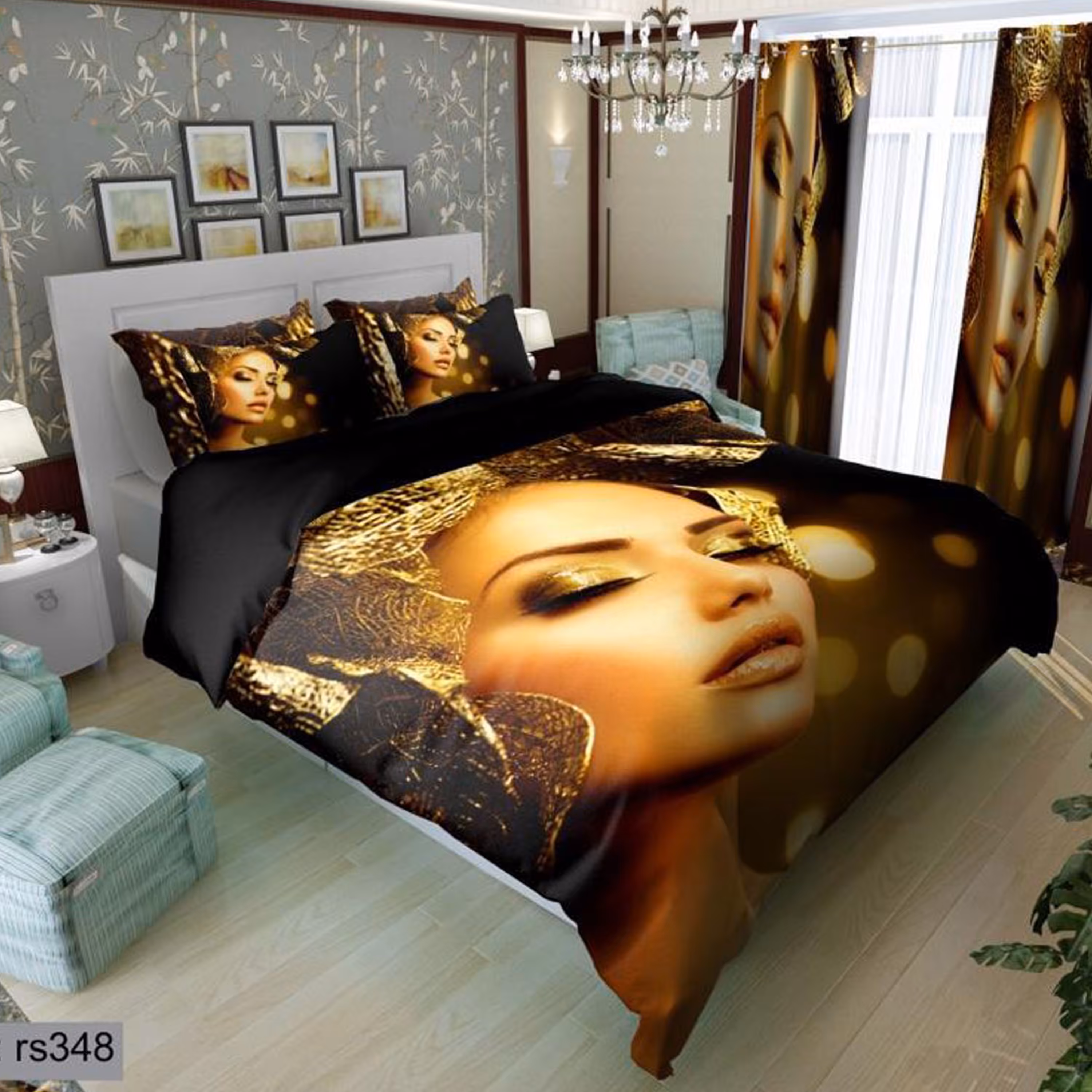 سرویس روتختی 2 نفره تنسل چاپی برندترک لند(Turk Land) rs 348