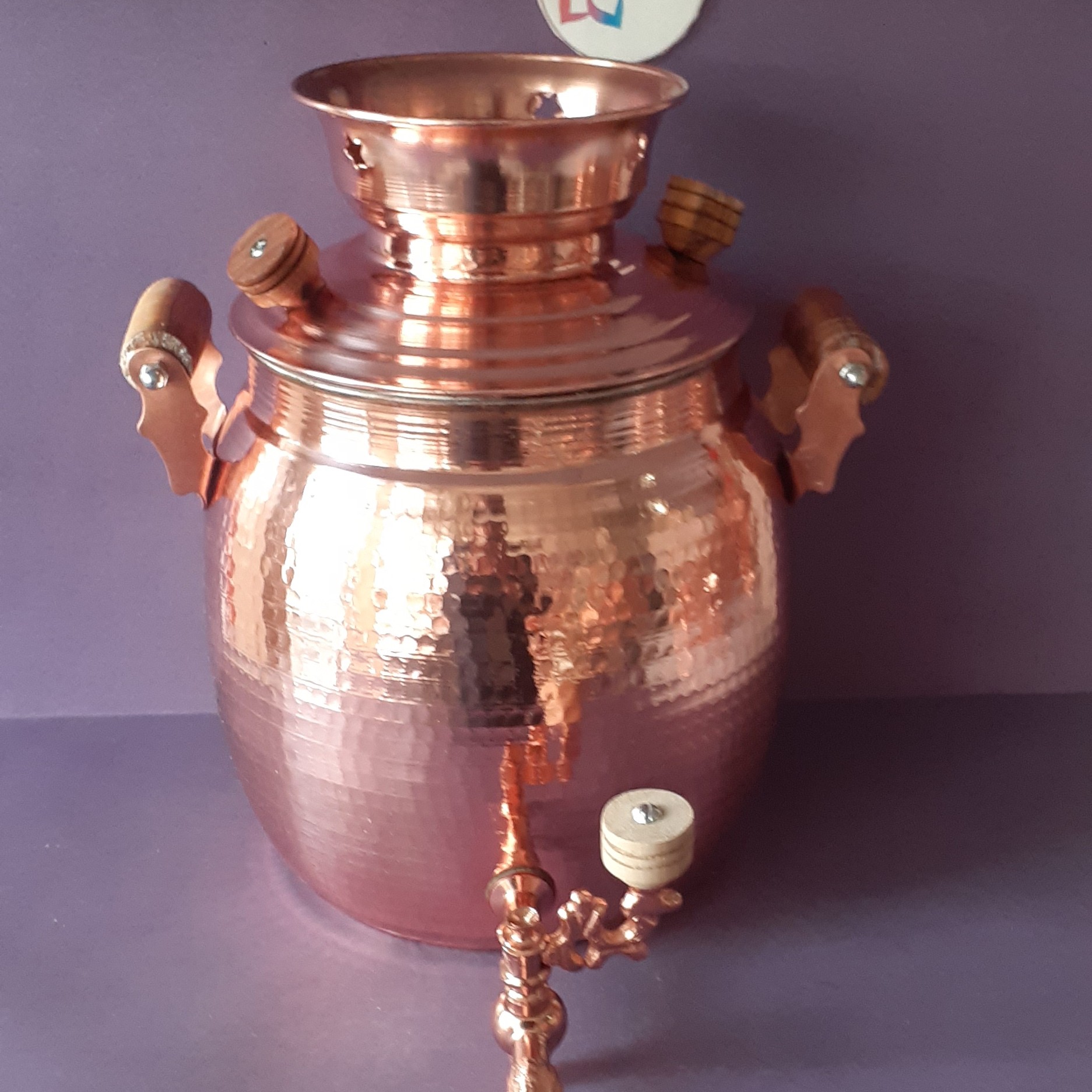 سماور  روگازی مسی،  2   لیتری ، تولید زنجان ، نانو شده، ارسال رایگان