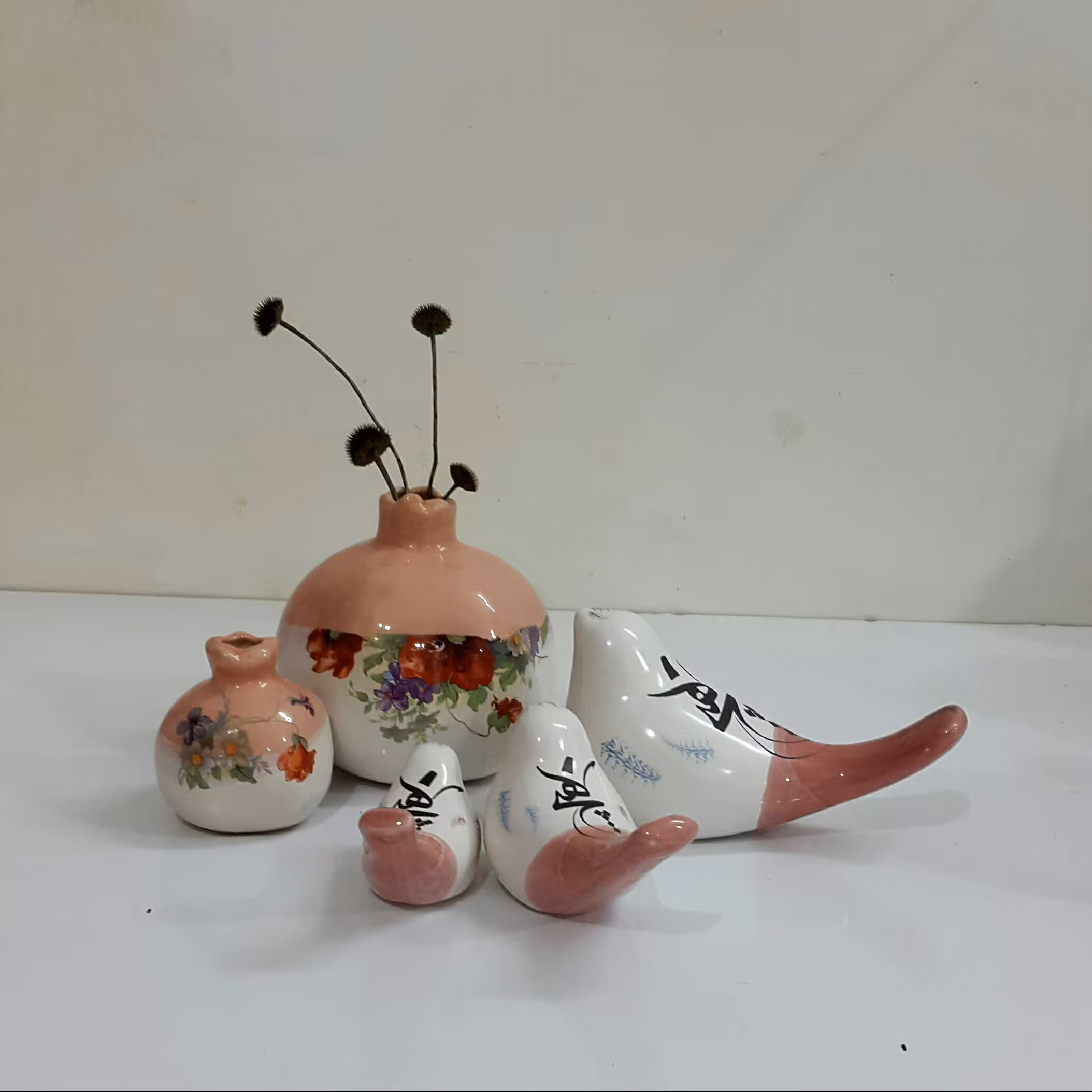 پرنده و اناریلدایی سرامیکی کد 8