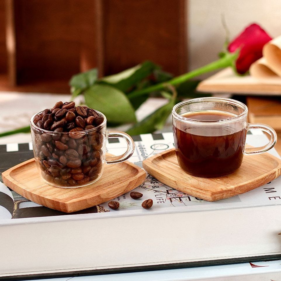 فنجان نعلبکی قهوه خوری پیرکس دوتایی مدل TU