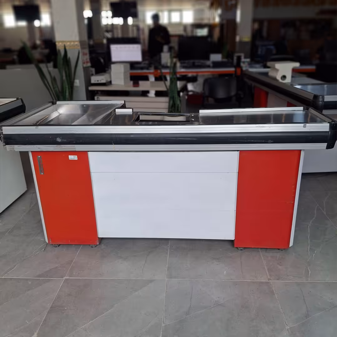 خرید و قیمت میز چک اوت 2 متری دور آلمینیوم حوضچه بزرگ - قفسه‌بندی وکیلی