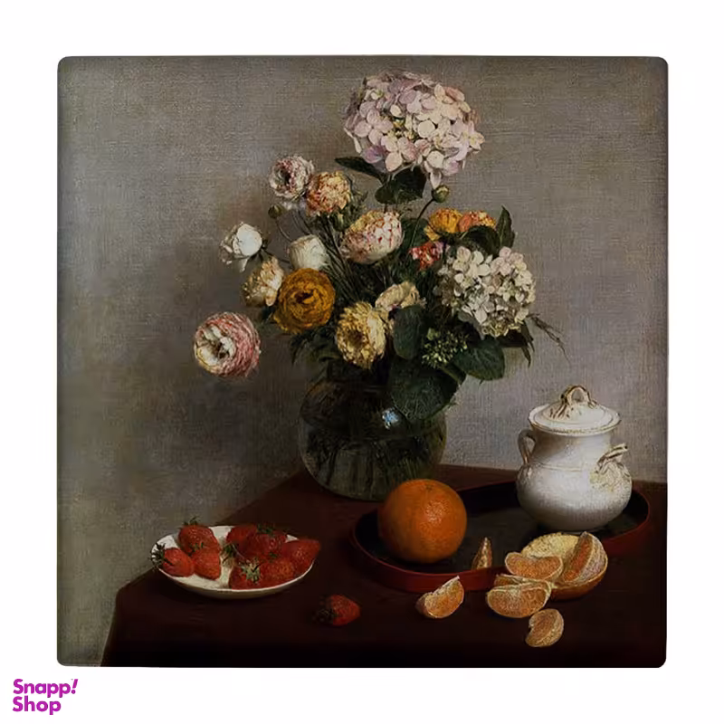 زیر لیوانی طرح گلدان گل و میوه ها کد 3239164_415