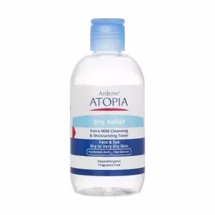 تونر پاک کننده صورت و چشم آردن آتوپیا مدل Dry Relief مناسب پوست خشک و خیلی خشک حجم 250 میلی لیتر