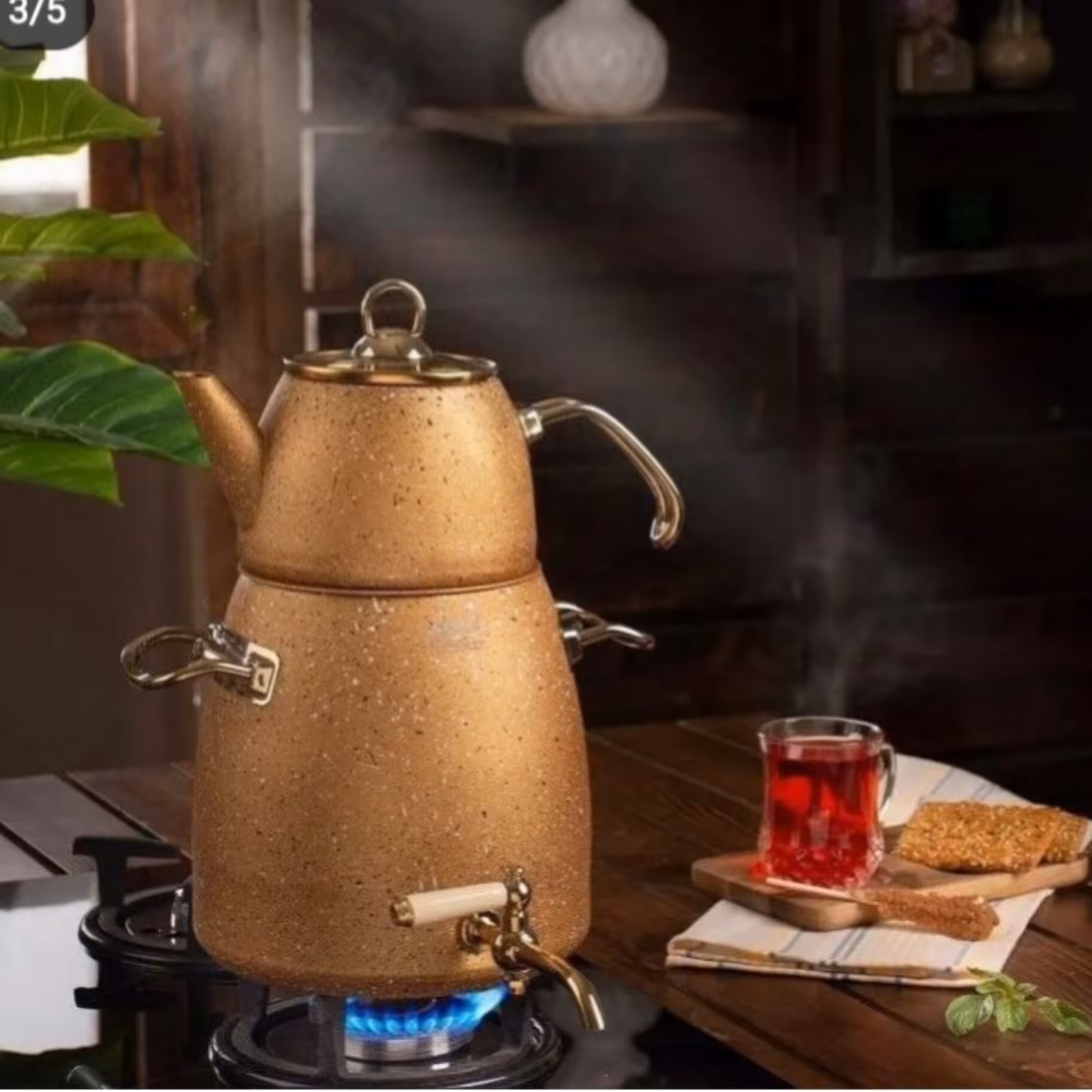 کتری قوری فول گرانیتی برند معروف ریور  دارای پوشش گرانیتی با کیفیت ترک 4لیتر 