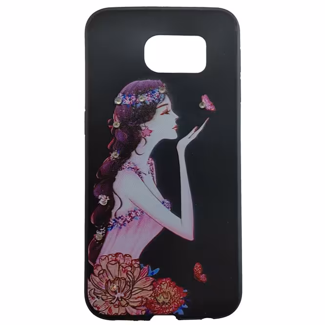 کاور طرح دخترانه صورتی کد m02 مناسب برای گوشی موبایل سامسونگ Galaxy S6