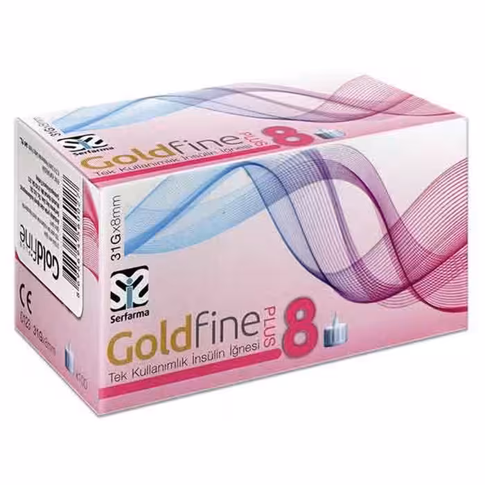سرسوزن قلم انسولین 8 میل گلدفاین Goldfine 30G-8mm