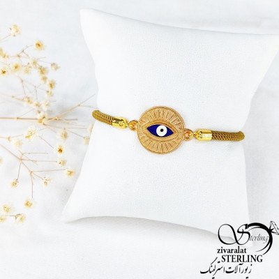 دستبند چشم نظر استیل با بند آسانسوری کد 11011