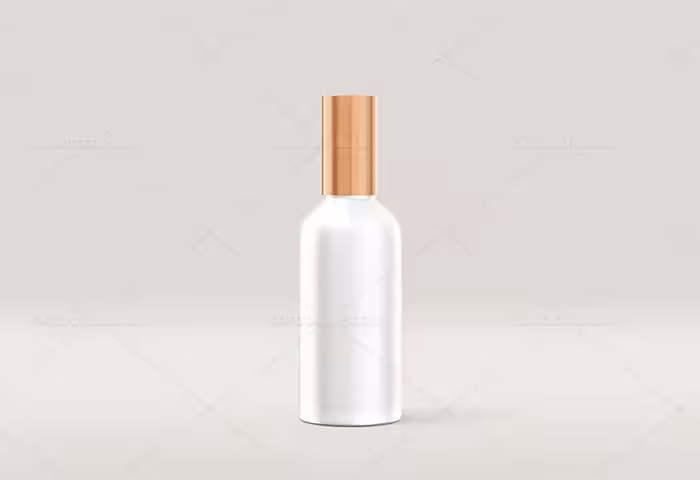 موکاپ بطری آرایشی از زاویه رو به رو | گرافیک با طعم تربچه