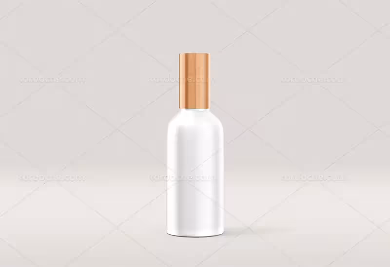 موکاپ بطری آرایشی از زاویه رو به رو | گرافیک با طعم تربچه