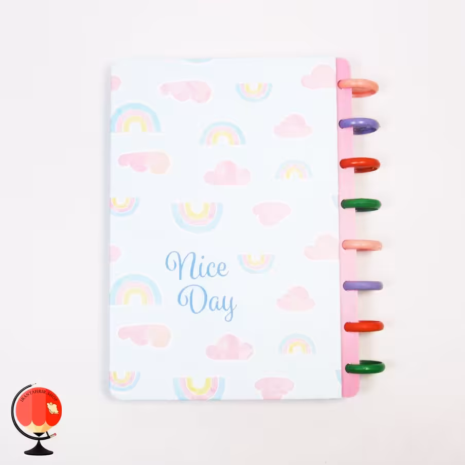 دفتر مشق 100 برگ دکمه ای طرح رنگین کمان سویل