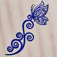 مهر دستساز لینو طرح پروانه قابل چاپ برروی کاغذ و پارچه جنس مهر از ورق لینولئوم میباشد