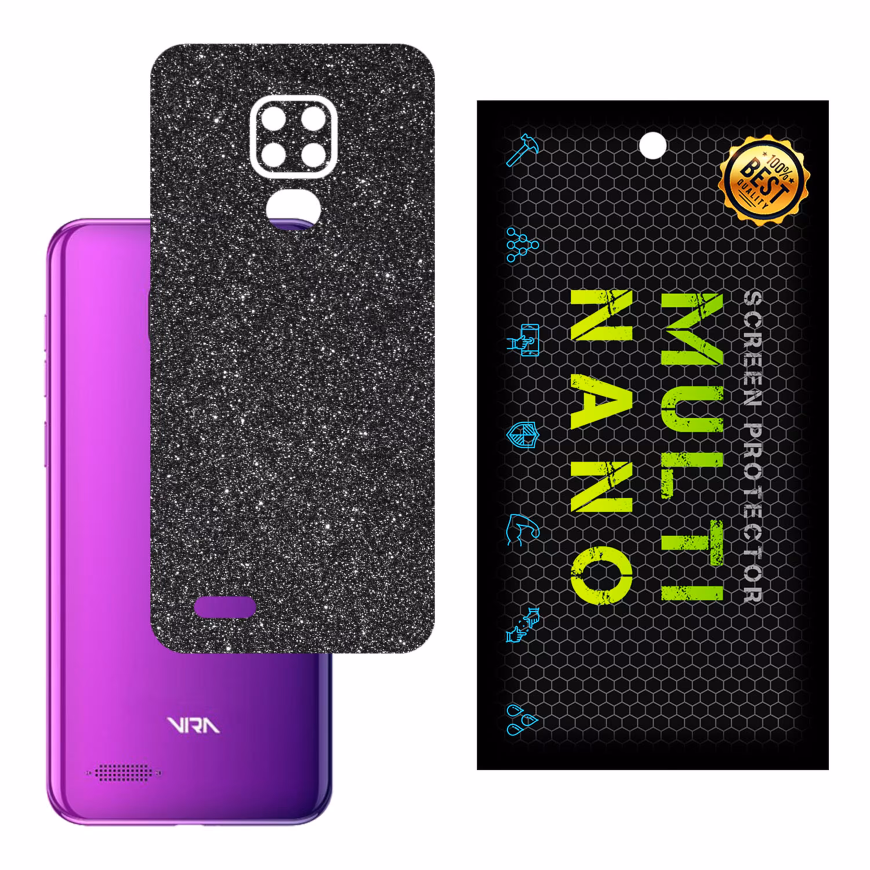 برچسب پوششی MultiNano مدل X-G1F-Gray برای پشت موبایل صاایران Vira V5