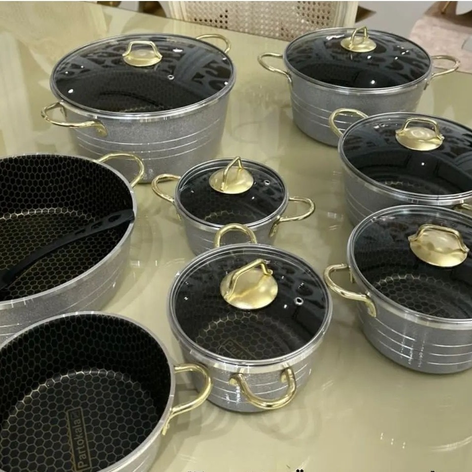 سرویس قابلمه گرانیتی14پارچه گلدانی