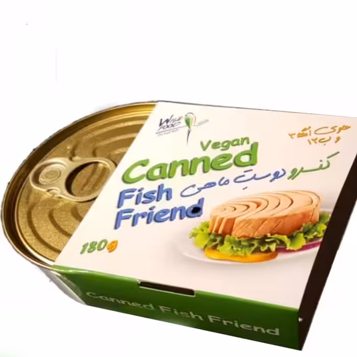 کنسرو دوست ماهی وایزفود 180 گرمی( جایگزین گیاهی و سالم و مقوی ماهی و تن ماهی)