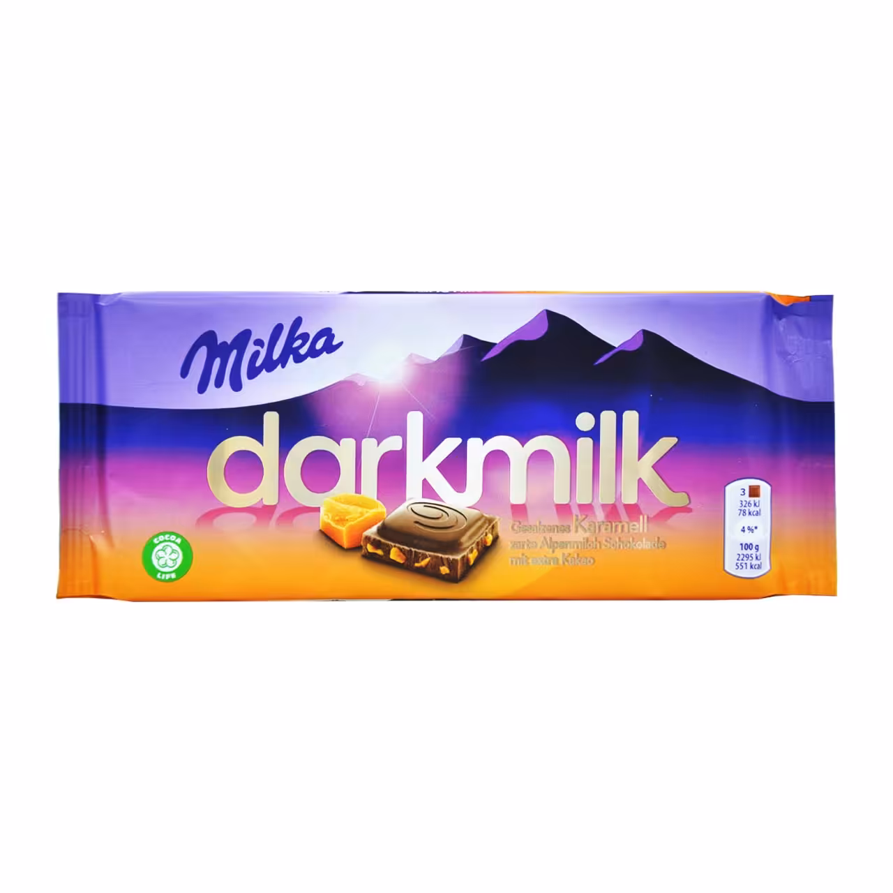 شکلات شیری دارک با کارامل کرانچی 85 گرم میلکا - milka