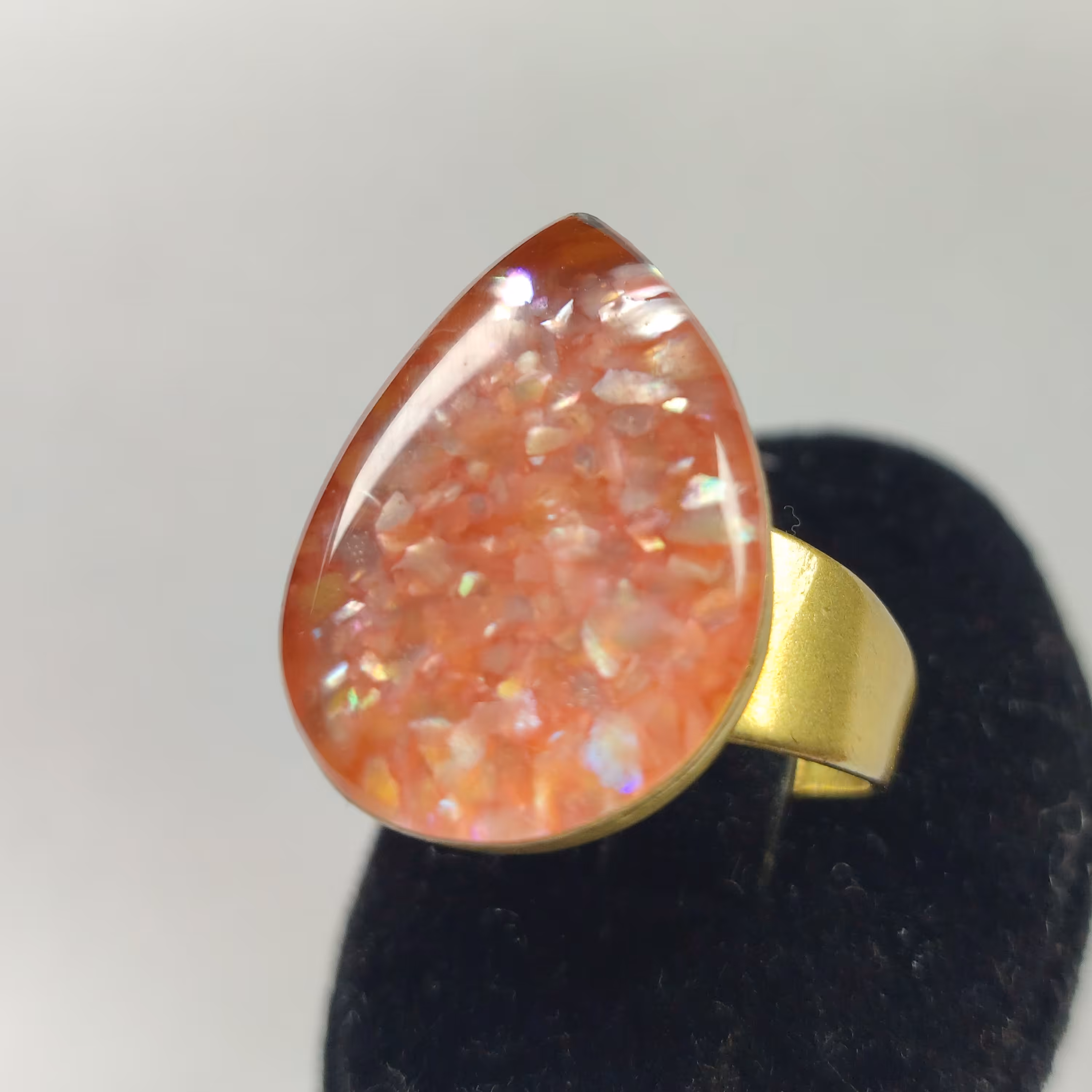 انگشتر  سنگ رزینی کد 14