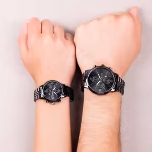 ست ساعت سیتیزن بند مشکی رنگ صفحه مشکی