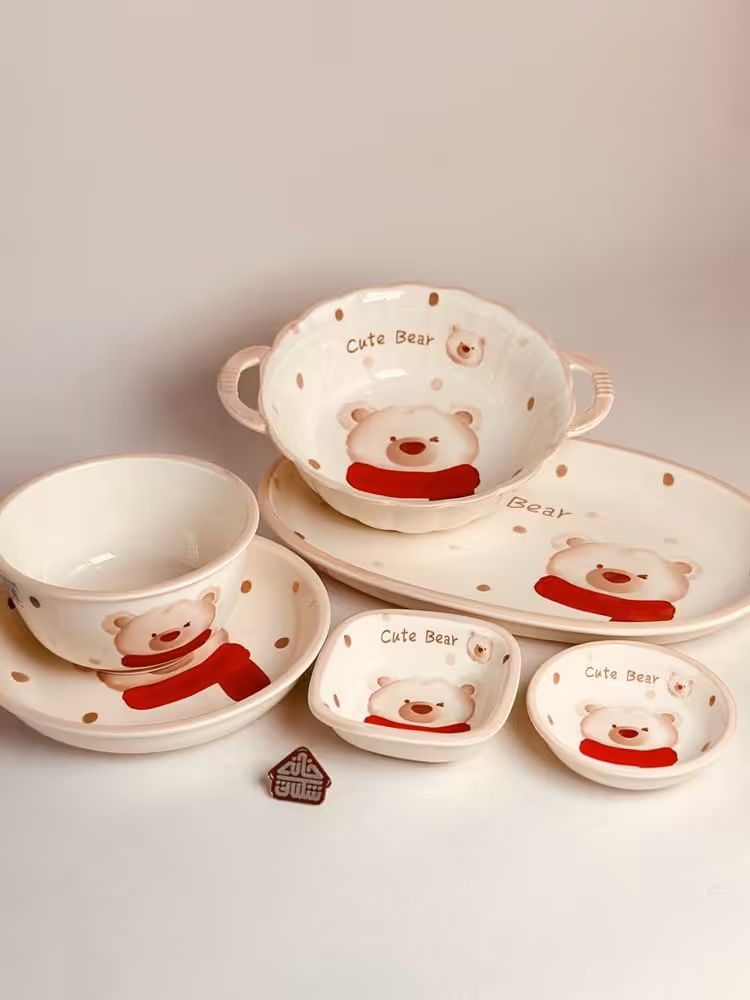 ست تکنفره 6 تیکه خرس شال قرمز کد002335