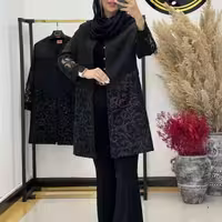 مانتو مجلسی کتان مدل نیلا