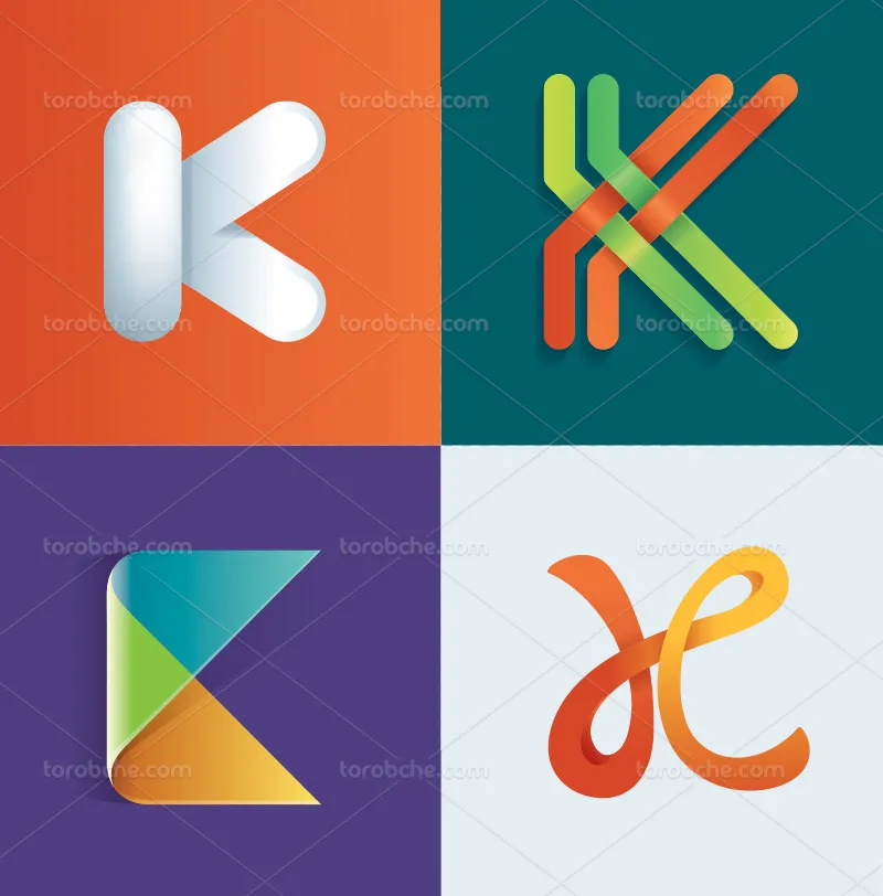 لوگو حرف K رنگی | گرافیک با طعم تربچه