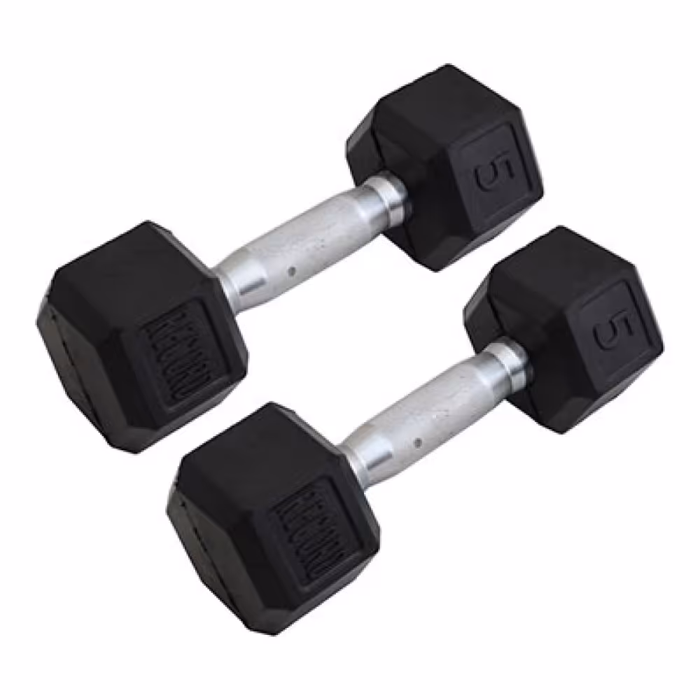 دمبل شش ضلعی 5 کیلوگرمی بسته دو عددی