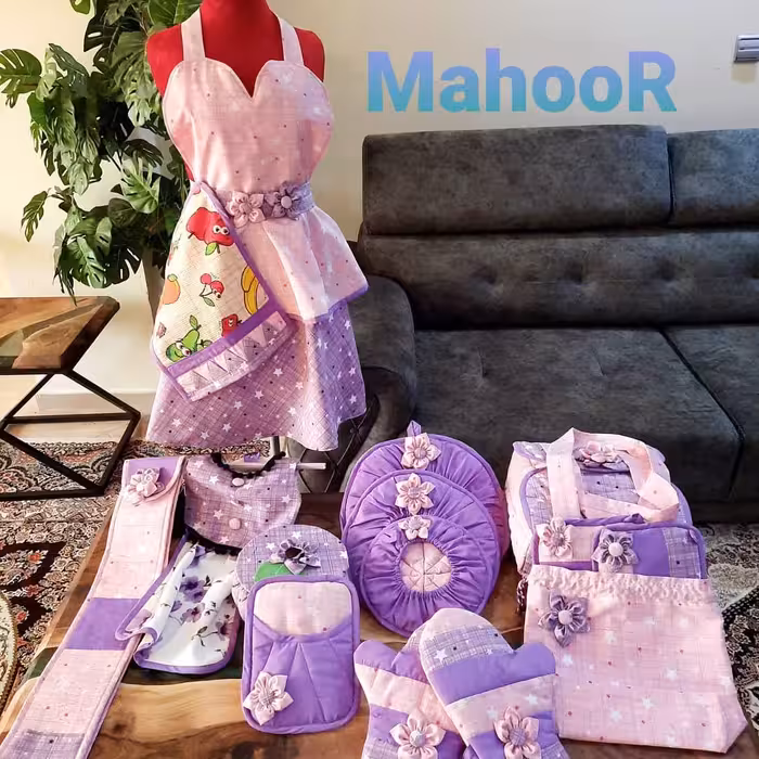 سرویس اشپزخانه بنفش  جنس تترون