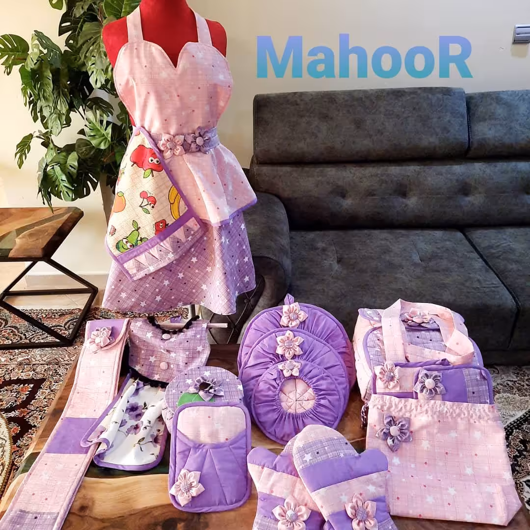 سرویس اشپزخانه بنفش  جنس تترون