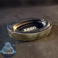 زیر سیگاری بیضی سنگ مصنوعی طرح زیپو مشکی 