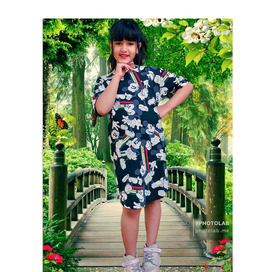 تیشرت لانگ دخترانه بلند طرح میکی موس 8تا12سال