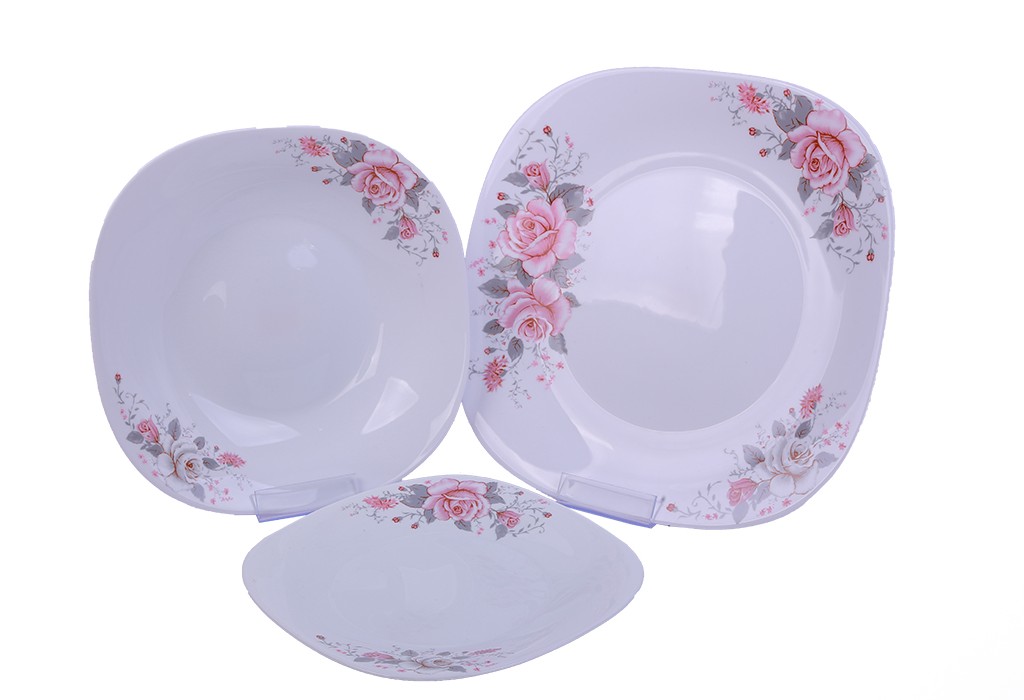 سرویس 6نفره اوپال Leon طرح گلوریا صورتی