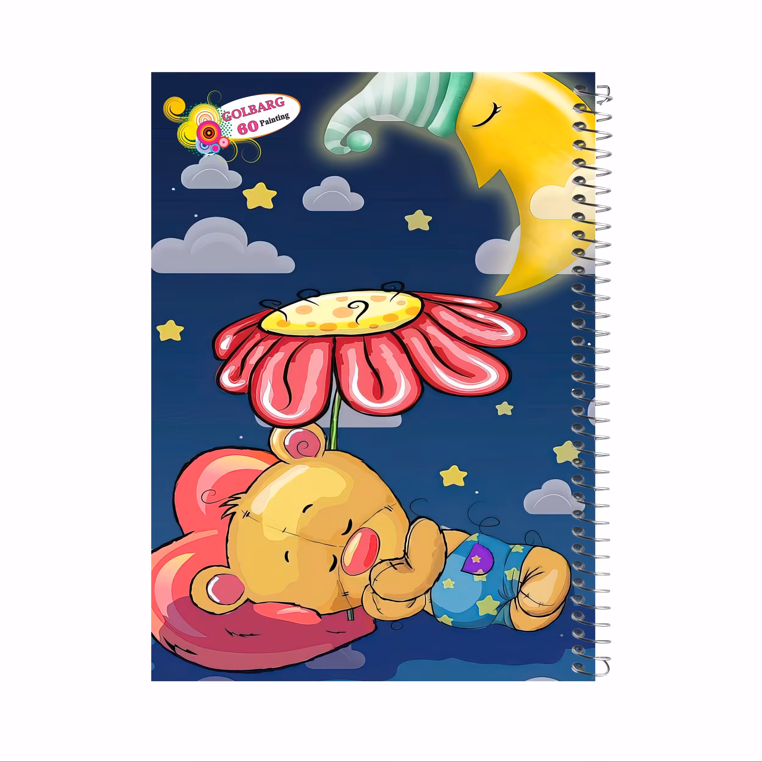 دفتر نقاشی 60 برگ گلبرگ طرح خرس کد 123